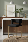 Carys Velvet Upholstered Counter Stool