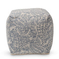 Juvita Grey & Blue Cotton Paisley Pouf