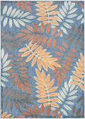 Aloha Blue Rose Modern Polypropylene Area Rug