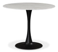 Hastings 36" Black Marble Veneer Top And Metal Base Dining Table (3 Boxes)