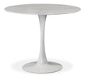 Hastings 36" White Marble Veneer Top And Metal Base Dining Table (3 Boxes)