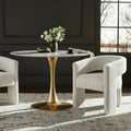 Hastings 48" Gold Marble Veneer Top And Metal Base Dining Table (3 Boxes)