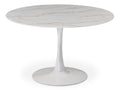 Hastings 48" White Marble Veneer Top And Metal Base Dining Table