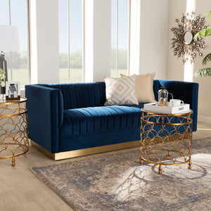 Aveline Velvet Sofa in Blue