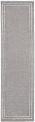 Nourison Essentials Grey Ivory Contemporary Polypropylene Area Rug