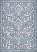 Botanical Washables Blue Multicolor Modern Polyester Area Rug