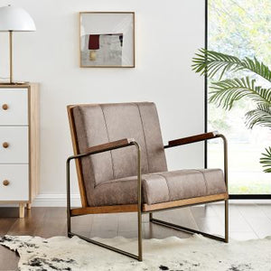 Damian Fabric Accent Arm Chair in Devore Brown