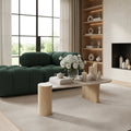 Spoleto Natural Travertine Top And Oak Wood Base Coffee Table - CT