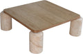 Faustina Genuine Marble Base And Oak Wood Top Coffee Table (3 Boxes)