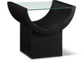 Bretagne Glass Top And Oak Veneer Base End / Side Table