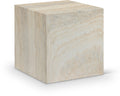 Ottilie Natural Travertine Finish Concrete Indoor / Outdoor End Table