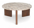 Udine Genuine Marble Top And Acacia Wood Base Coffee Table