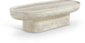 Thaddeus Natural Travertine Finish Concrete Indoor / Outdoor Coffee Table