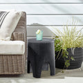 Flavia Marble Finish Concrete Indoor / Outdoor End Table