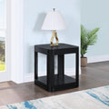 Pisa Black Solid Wood And Burl Veneer End / Side Table - ET