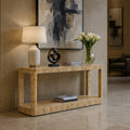Pisa Natural Solid Wood And Burl Veneer Console Table - ST