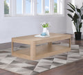 Pisa Natural Solid Wood And Burl Veneer Coffee Table - CT