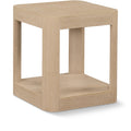 Pisa Natural Solid Wood And Burl Veneer End / Side Table - ET