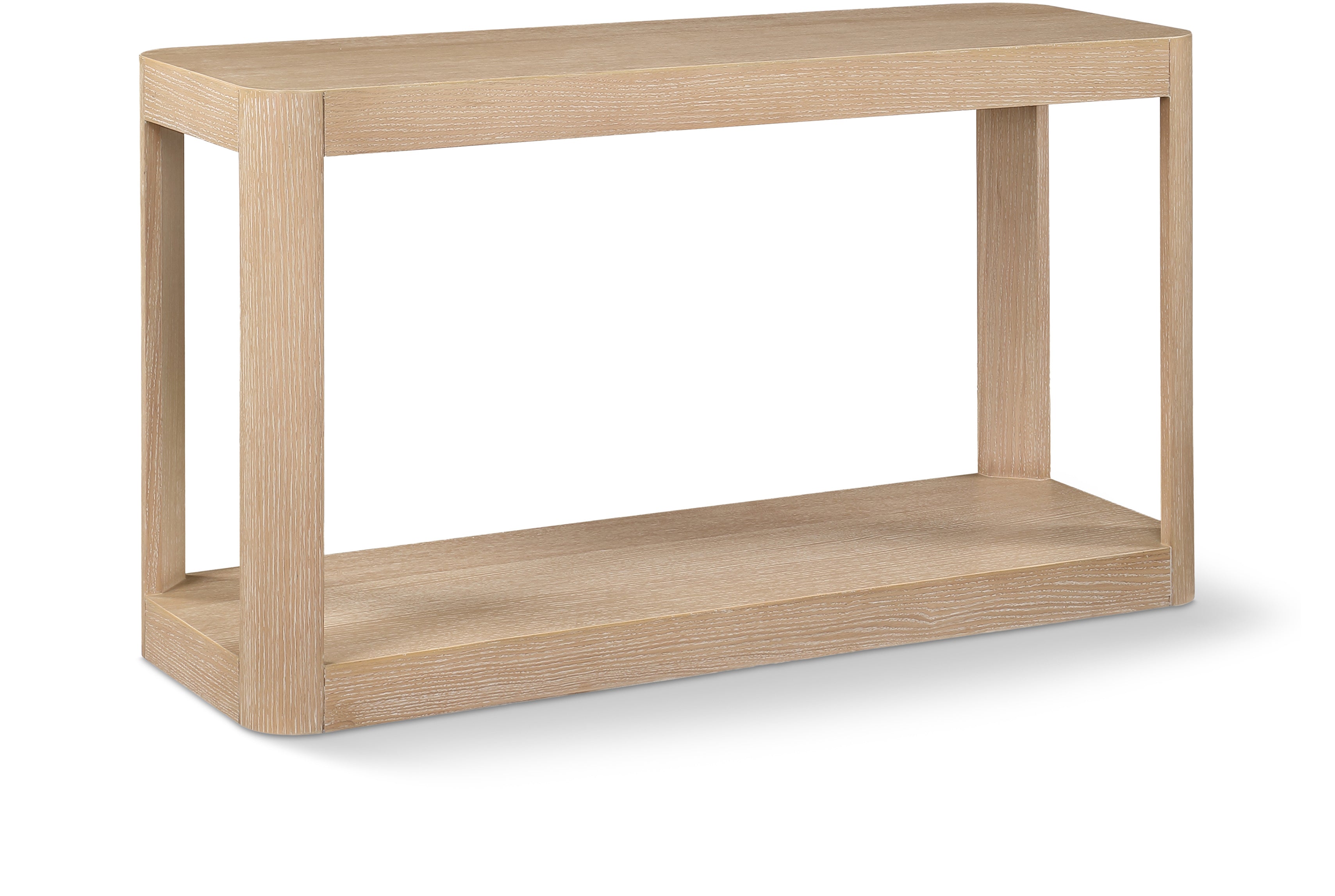 Pisa Natural Solid Wood And Burl Veneer Console Table - ST