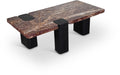 Piper Genuine Marble Top And Oak Wood Base Coffee Table