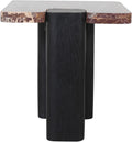 Piper Genuine Marble Top And Oak Wood Base End / Side Table