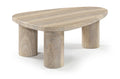 Sylvestra Travertine Concrete Indoor/Outdoor Coffee Table