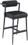 Solveig Boucle Fabric And Vegan Leather Upholstered Bar Stool