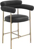 Bridgette Vegan Leather And Boucle Fabric Upholstered Counter Stool