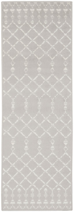 Whimsicle Grey Bohemian Polypropylene Area Rug - 2' x 6'
