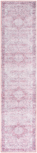 Nourison Washables Pink Vintage Polyester Area Rug