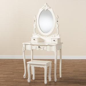 Macsen Traditional 2 Piece Vanity Set With Adjustable Mirror