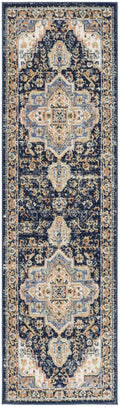 Nourison Essentials Persian Navy Vintage Polypropylene Area Rug