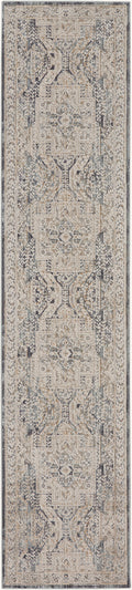 Lynx Ivory Charcoal Vintage Polyester Area Rug