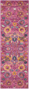 Passion Fuchsia Bohemian Polypropylene Area Rug