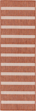 Positano Terracotta Ivory Modern Polypropylene Area Rug