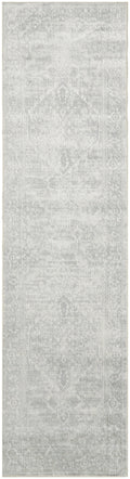 Astra Machine Washable Light Grey Vintage Polyester Area Rug