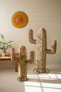 Set of 2 Woven Seagrass & Iron Cacti