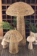 Set of 2 Woven Seagrass Mushrooms