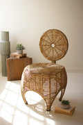 Woven Seagrass & Iron Statement Chair
