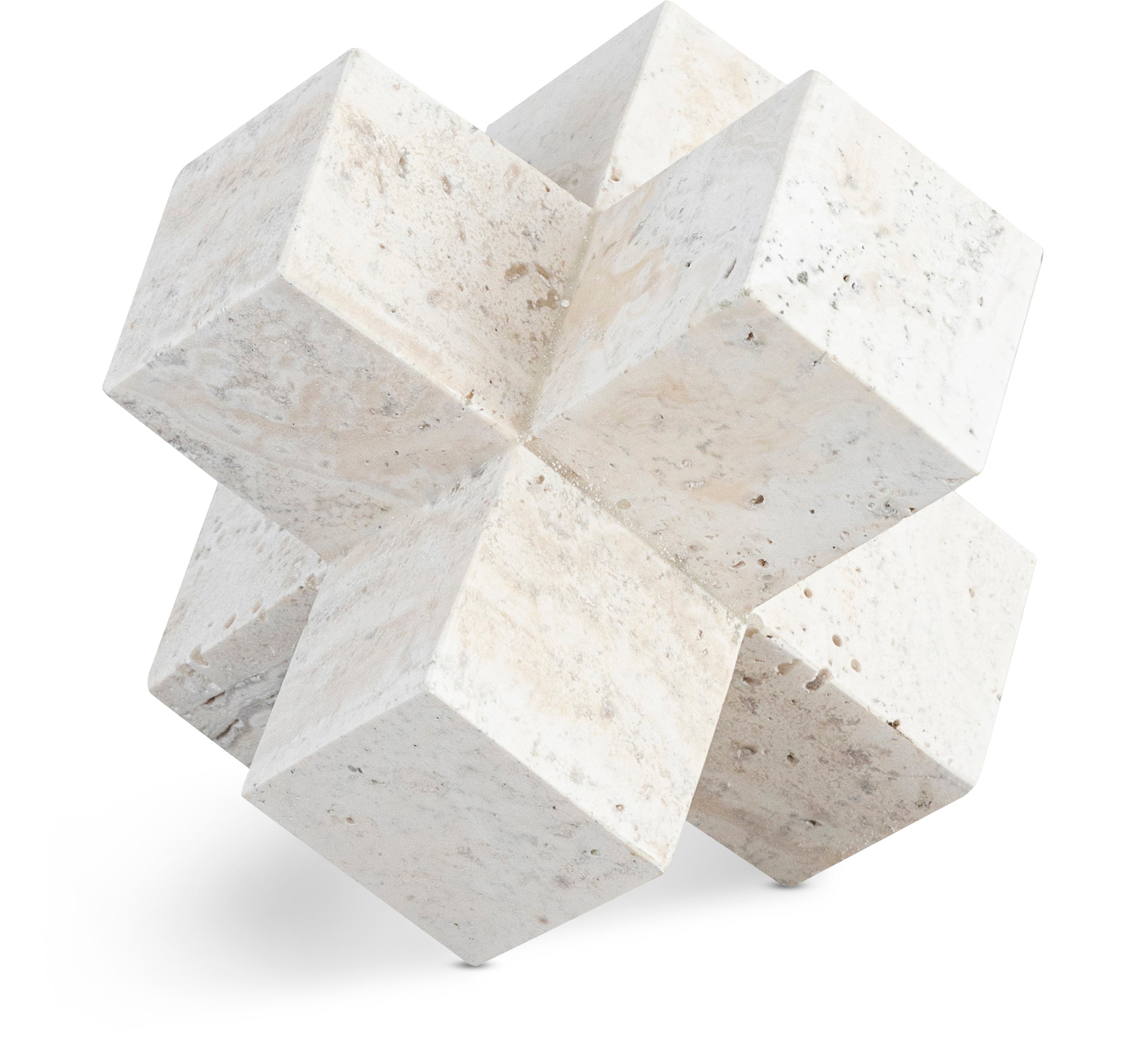 Hortensia Natural Travertine Decorative Jack Object