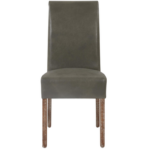 Valencia Set of 2 Leather Dining Chair in Vintage Gray