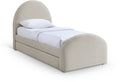 Andalusia Chenille Fabric Upholstered Twin Trundle Bed