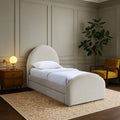 Andalusia Chenille Fabric Upholstered Twin Trundle Bed