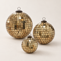 Antiqued Disco Ball Ornament Set of 18