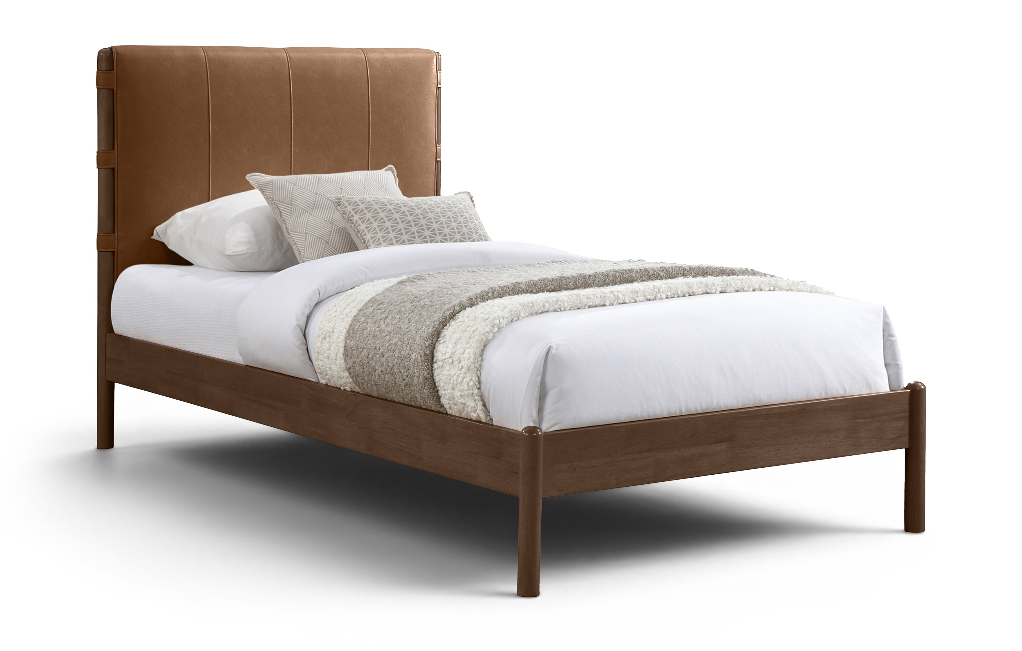 Ardennes Vegan Leather Upholstered Twin Bed (3 Boxes)