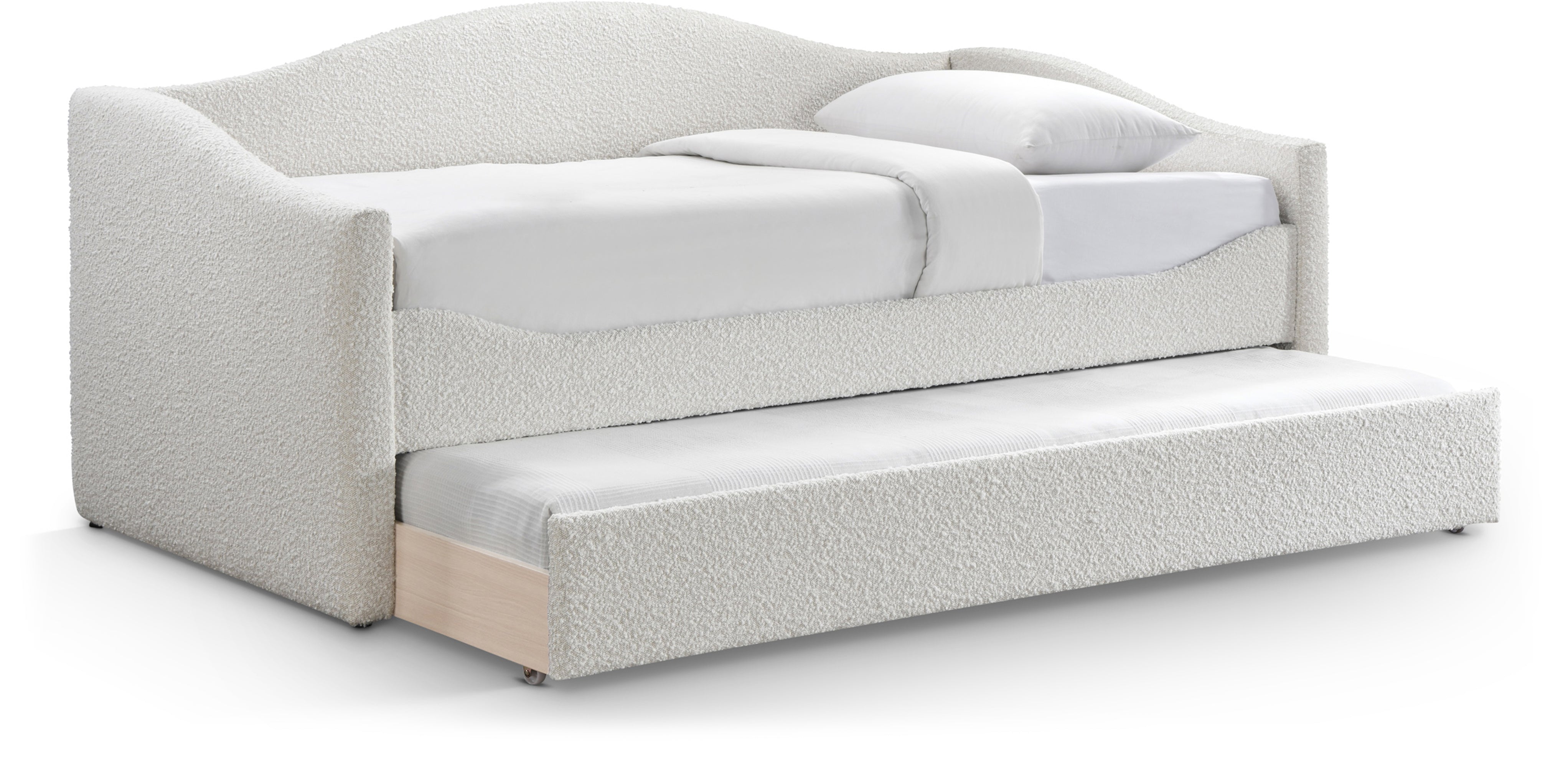 Arianna Cream Boucle Fabric Upholstered Twin Daybed