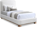 Muriel Linen Textured Fabric Upholstered Twin Bed