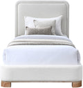 Muriel Linen Textured Fabric Upholstered Twin Bed