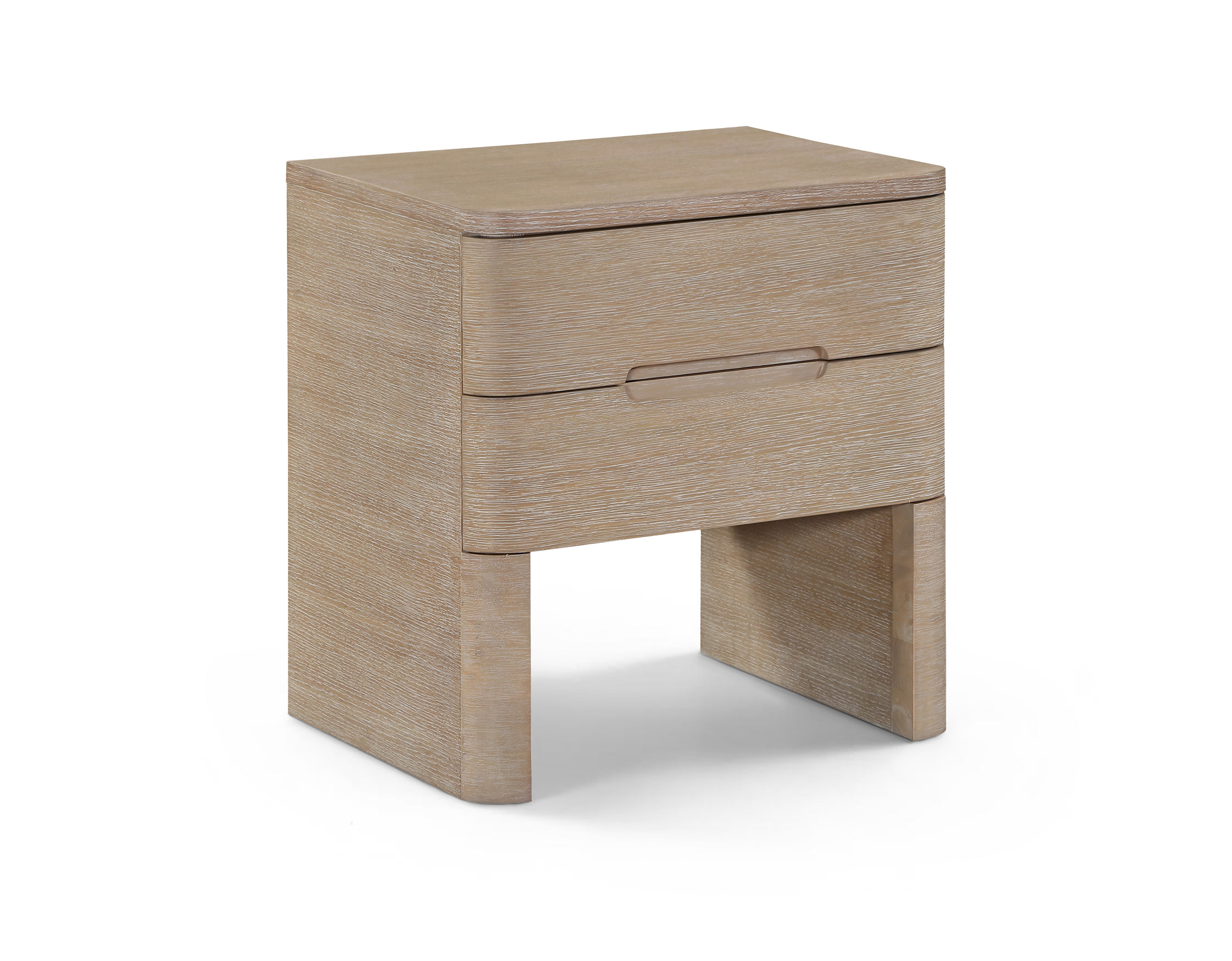 Civita 24" Natural Oak Veneer And Solid Wood Nightstand
