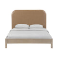 Civita Natural Vegan Leather Upholstered Queen Bed (3 Boxes)